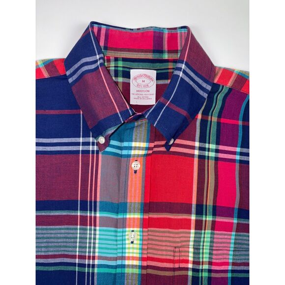 Brooks Brothers Madison Men’s Plaid Short Sleeve Button Up Shirt | Size Medium - Picture 5 of 7